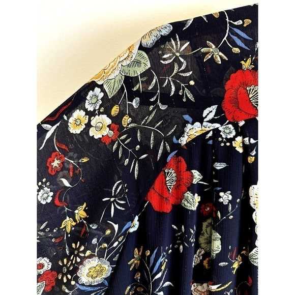 NWT Eva Franco (Anthropologie) Navy Floral Dress Size 6 - Picture 5 of 8